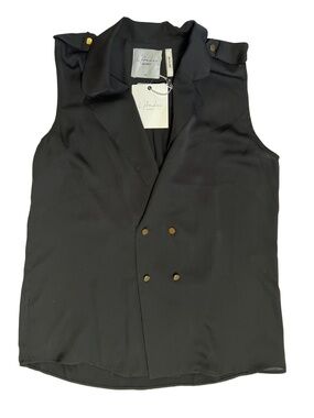 L’Académie Los Angeles Black Sleeveless Blouse / Vest Top